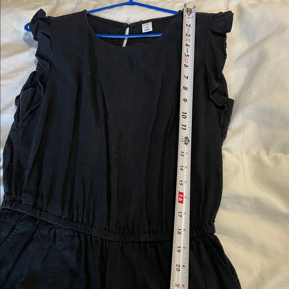 Old Navy | Black | Ruffle | Linen Blend |Sleeveless | Cropped | Romper  | Size S - Picture 11 of 16